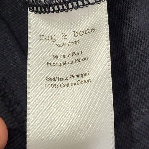 Rag And Bone Hoodie Mens Size XL Navy Preppy Lightweight Textured Thin Cotton - Picture 11 of 12